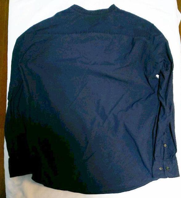 UNIQLO  スタンドカラーシャツ ネイビー メンズ サイズL < 男性ファッション  UNIQLO  スタンドカラーシャツ ネイビー メンズ サイズL < 男性ファッションの
