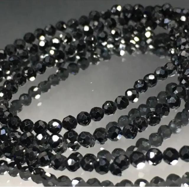 《連材》天然石ブラックスピネル 多面カット 一連 < ペット/手芸/園芸  《連材》天然石ブラックスピネル 多面カット 一連  < ペット/手芸/園芸の