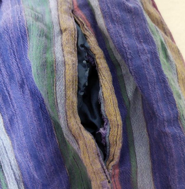 紫系ストライプ クレープ素材膝下丈スカート 難有り < 女性ファッション  紫系ストライプ クレープ素材膝下丈スカート 難有り < 女性ファッションの