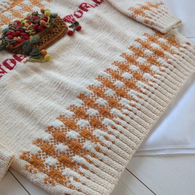 ワンダフルワールド/カネコイサオ/KANEKO ISAO/97年秋冬カタログ掲載/ウール籠チェリーモチーフ付セーター チェリー籠 < ブランド ワンダフルワールド/カネコイサオ/KANEKO ISAO/97年秋冬カタログ掲載/ウール籠チェリーモチーフ付セーター チェリー籠 < ブランドの