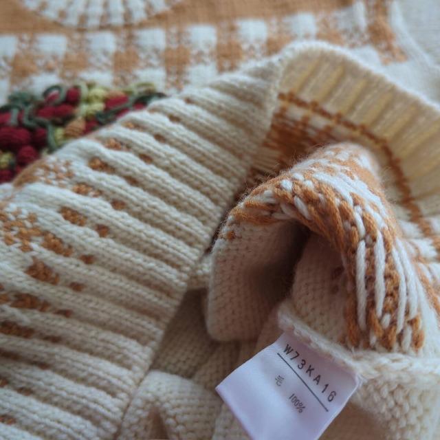 ワンダフルワールド/カネコイサオ/KANEKO ISAO/97年秋冬カタログ掲載/ウール籠チェリーモチーフ付セーター チェリー籠 < ブランド ワンダフルワールド/カネコイサオ/KANEKO ISAO/97年秋冬カタログ掲載/ウール籠チェリーモチーフ付セーター チェリー籠 < ブランドの