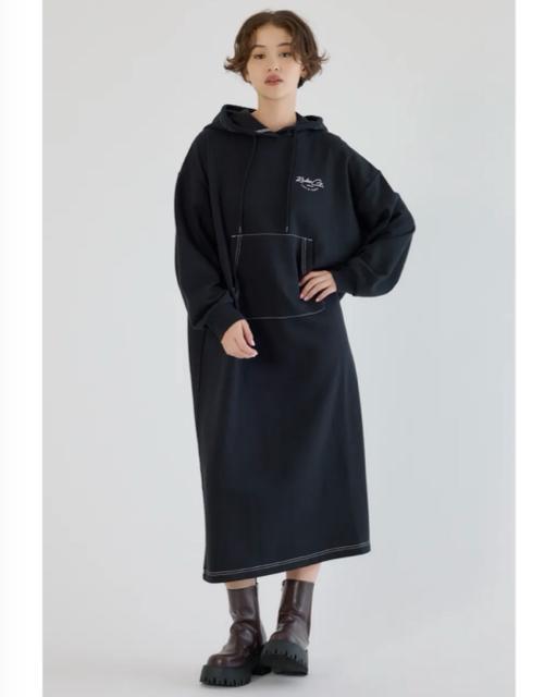 ロデオクラウンズ★ RCSカラーステッチパーカーワンピース(ブラック) < ブランド ロデオクラウンズ★ RCSカラーステッチパーカーワンピース(ブラック) < ブランドの