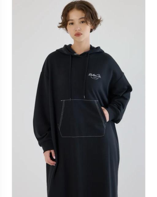 ロデオクラウンズ★ RCSカラーステッチパーカーワンピース(ブラック) < ブランド ロデオクラウンズ★ RCSカラーステッチパーカーワンピース(ブラック) < ブランドの