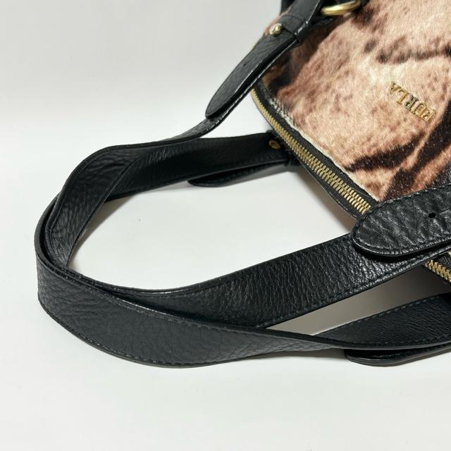 FURLA フルラ レザー ハラコ アニマル柄 ハンドバッグ トートバッグ レディース ブラック ベージュ < ブランド FURLA フルラ レザー ハラコ アニマル柄 ハンドバッグ トートバッグ レディース ブラック ベージュ < ブランドの