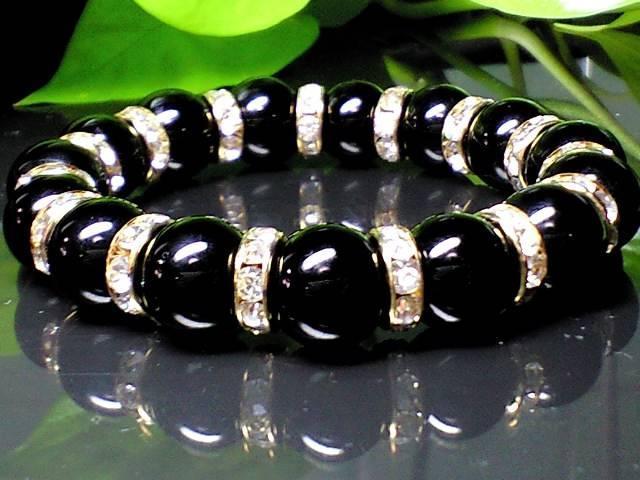 パワーストーン☆天然石!!ブラックオニキス12ミリ数珠ブレスレット§金ロンデル < 女性アクセサリー/時計  パワーストーン☆天然石!!ブラックオニキス12ミリ数珠ブレスレット§金ロンデル  < 女性アクセサリー/時計の