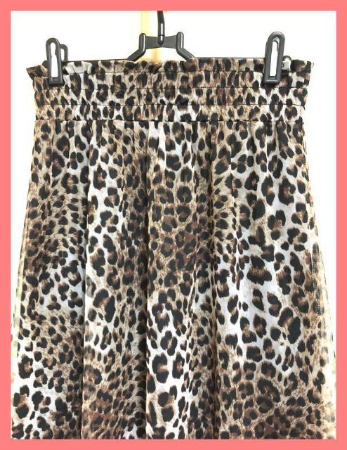 ☆今期新品☆レオパード柄チュールレースギャザーフレアロングスカートL☆ < 女性ファッション ☆今期新品☆レオパード柄チュールレースギャザーフレアロングスカートL☆ < 女性ファッションの