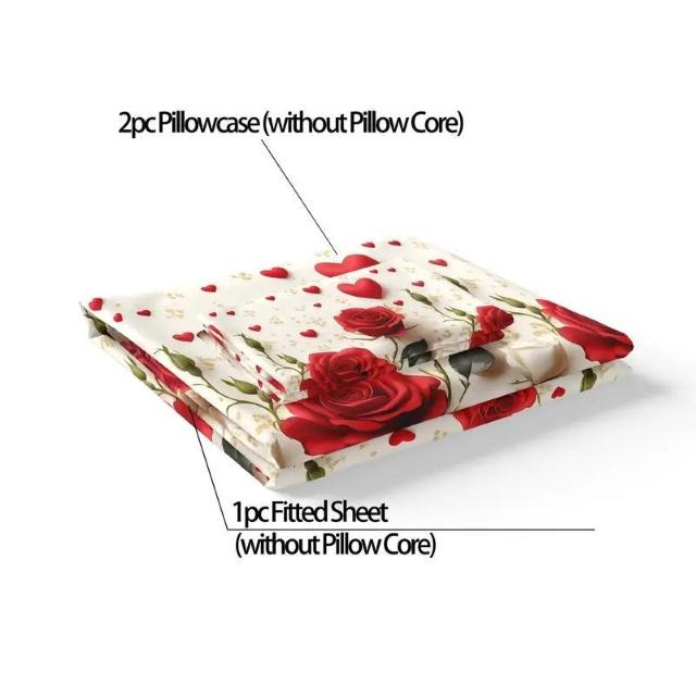 爆ヤス価格2490円★3枚セットの赤と白の薔薇クラスター、ベッドシートと枕カバー 2枚 120cm×200cm < インテリア/ライフ 爆ヤス価格2490円★3枚セットの赤と白の薔薇クラスター、ベッドシートと枕カバー 2枚 120cm×200cm < インテリア/ライフの