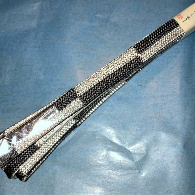 着物 帯 三分紐 帯締 帯留 ダークグレーXシルバー < 女性ファッション  着物 帯 三分紐 帯締 帯留 ダークグレーXシルバー < 女性ファッションの
