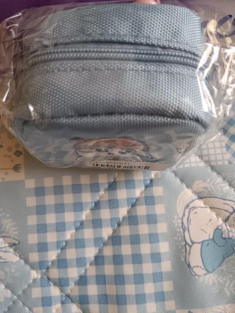 モフサンド、カラナビつき刺繍スクエアミニポーチ、薄めブルー < 女性ファッション モフサンド、カラナビつき刺繍スクエアミニポーチ、薄めブルー < 女性ファッションの