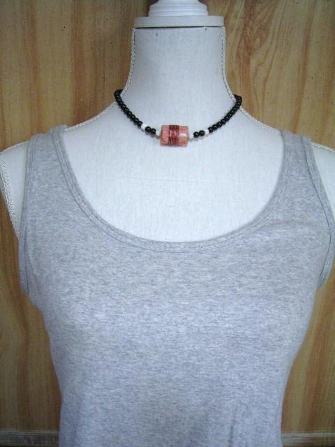 本珊瑚xオニキスネックレス < 女性アクセサリー/時計 本珊瑚xオニキスネックレス < 女性アクセサリー/時計の