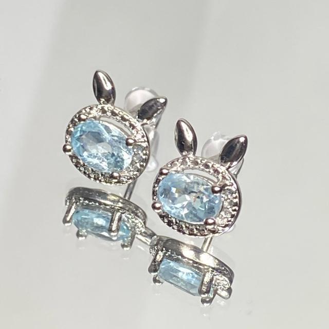 《pierce》天然石ブルートパーズ 宝石質 猫トップ silver925 < 女性アクセサリー/時計  《pierce》天然石ブルートパーズ 宝石質 猫トップ silver925  < 女性アクセサリー/時計の