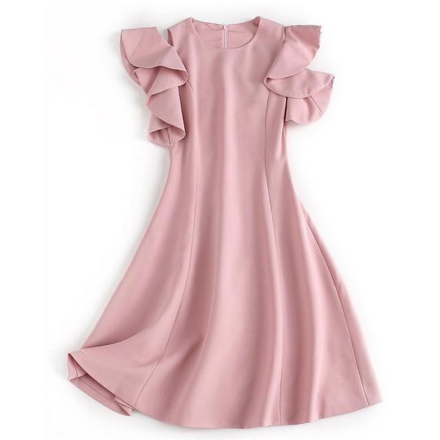 新品上品でセクシー 肩出し半袖ワンピース ピンク #S #L < 女性ファッション 新品上品でセクシー 肩出し半袖ワンピース ピンク #S #L < 女性ファッションの