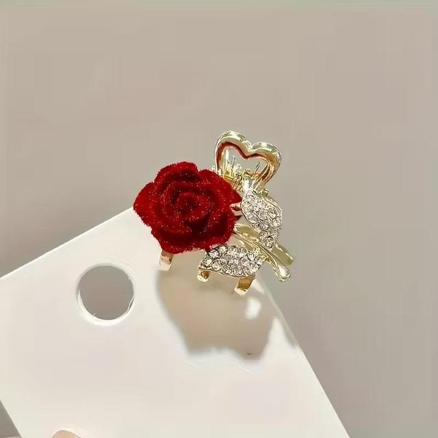 超お買い得390円★【2個セット】エレガントなキラキラ輝くラインストーンのバラのヘアクリップ - ヴィンテージ風、普段使いに最適 < 香水/コスメ/ネイル 超お買い得390円★【2個セット】エレガントなキラキラ輝くラインストーンのバラのヘアクリップ - ヴィンテージ風、普段使いに最適 < 香水/コスメ/ネイルの