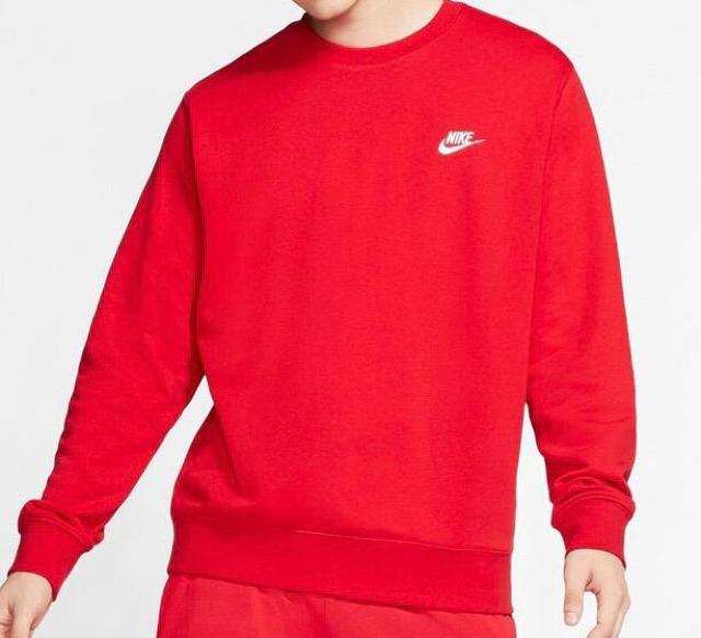 NIKE スポーツウェア クラブ メンズ フレンチ テリー クルー ナイキ スウェット トレーナー トップス レッド定番 < ブランド  NIKE スポーツウェア クラブ メンズ フレンチ テリー クルー ナイキ スウェット トレーナー トップス レッド定番  < ブランドの