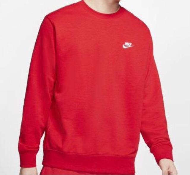 NIKE スポーツウェア クラブ メンズ フレンチ テリー クルー ナイキ スウェット トレーナー トップス レッド定番 < ブランド  NIKE スポーツウェア クラブ メンズ フレンチ テリー クルー ナイキ スウェット トレーナー トップス レッド定番 < ブランドの
