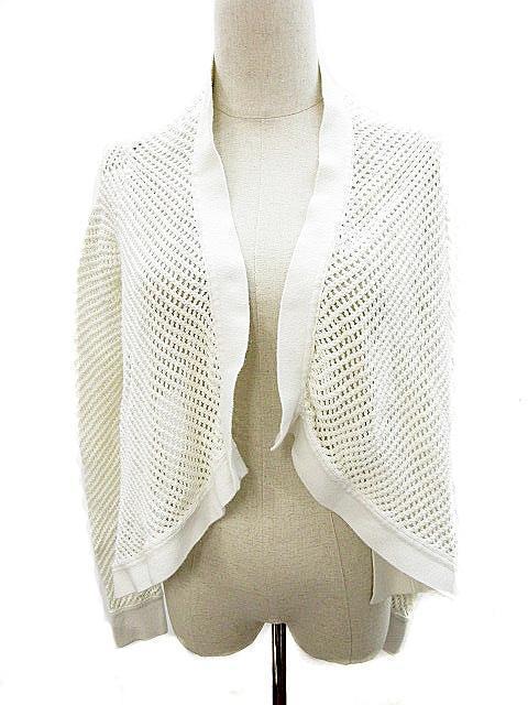 BCBGMAXAZRIA カーディガン 長袖 透かし編み ショート丈 XS 白 < 女性ファッション  BCBGMAXAZRIA カーディガン 長袖 透かし編み ショート丈 XS 白  < 女性ファッションの