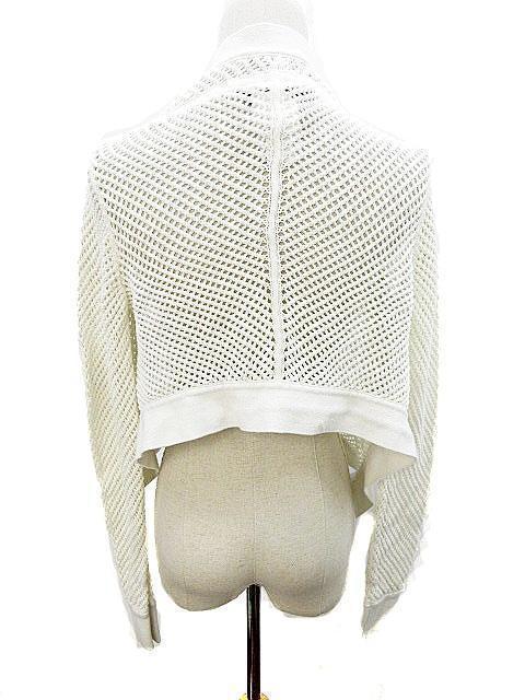 BCBGMAXAZRIA カーディガン 長袖 透かし編み ショート丈 XS 白 < 女性ファッション  BCBGMAXAZRIA カーディガン 長袖 透かし編み ショート丈 XS 白 < 女性ファッションの