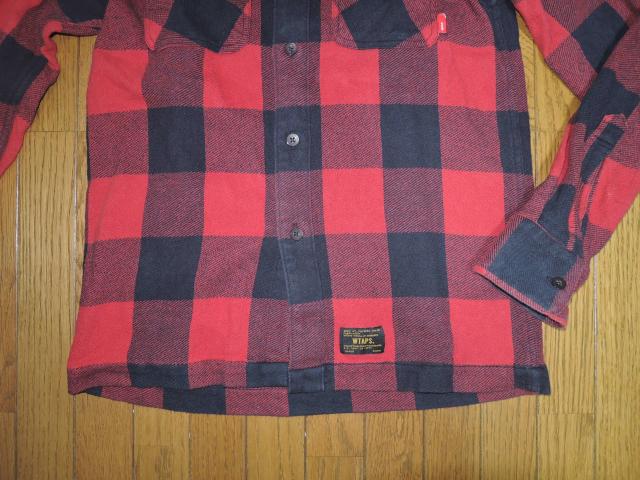 WTAPS ダブルタップス ブロックチェック ネルシャツ S 赤黒 長袖シャツ UNION L/S02 < ブランド  WTAPS ダブルタップス ブロックチェック ネルシャツ S 赤黒 長袖シャツ UNION L/S02 < ブランドの