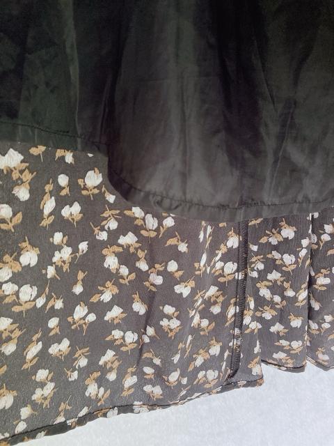 Aライン ふんわり フレア 小花柄 裏地付き シック ロングスカート M GRL N2m < ブランド Aライン ふんわり フレア 小花柄 裏地付き シック ロングスカート M GRL N2m < ブランドの