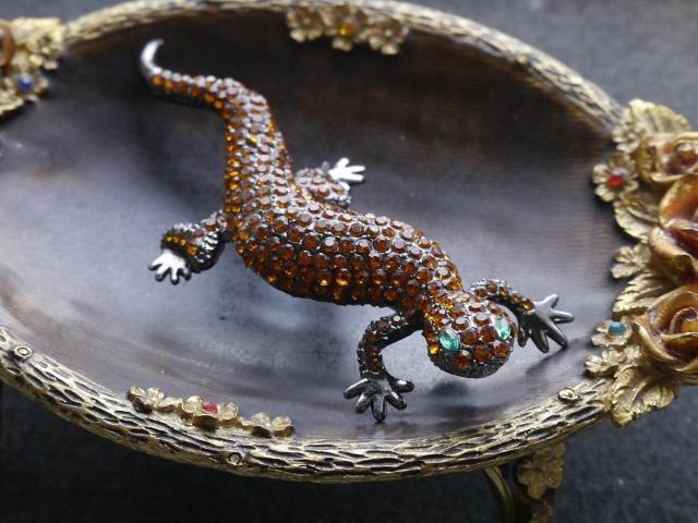 新品アンティーク調キラキラストーン蜥蜴とかげブローチ 大きめ  < 女性アクセサリー/時計  新品アンティーク調キラキラストーン蜥蜴とかげブローチ 大きめ  < 女性アクセサリー/時計の
