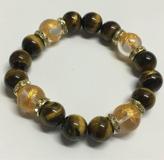大粒タイガーアイ& 金 四神獣水晶13mm玉/商品管理番号T-10 < 男性アクセサリー/時計 大粒タイガーアイ& 金 四神獣水晶13mm玉/商品管理番号T-10 < 男性アクセサリー/時計の
