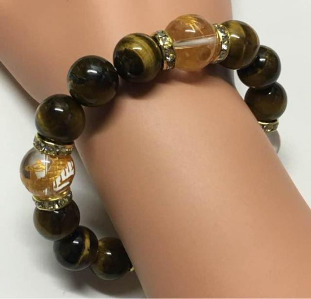 大粒タイガーアイ& 金 四神獣水晶13mm玉/商品管理番号T-10 < 男性アクセサリー/時計 大粒タイガーアイ& 金 四神獣水晶13mm玉/商品管理番号T-10 < 男性アクセサリー/時計の