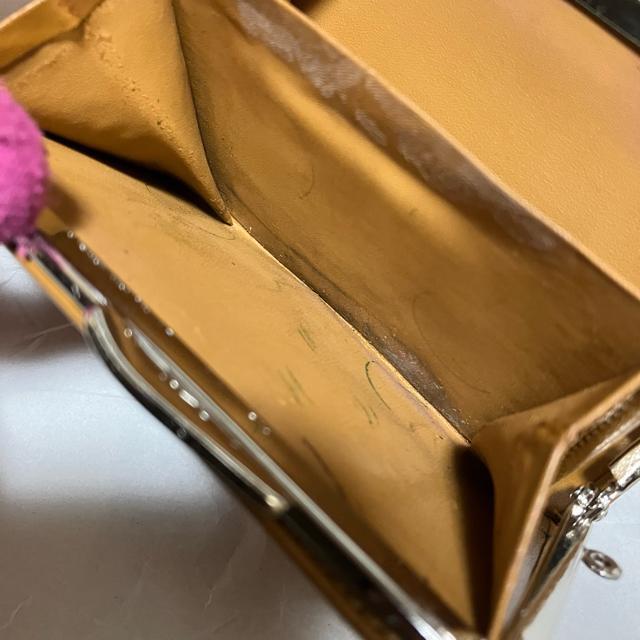 【ノーブランド扱い】 総柄 キャンバス × レザー / がま口 三つ折り財布 < 女性ファッション 【ノーブランド扱い】 総柄 キャンバス × レザー / がま口 三つ折り財布 < 女性ファッションの