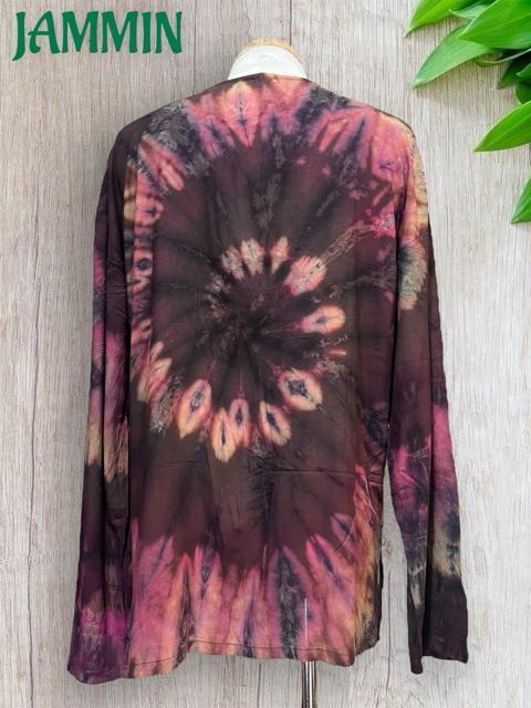 ぐるぐるタイダイクルタ ヒッピー アフリカン エスニック アジアン 長袖 < 男性ファッション ぐるぐるタイダイクルタ ヒッピー アフリカン エスニック アジアン 長袖 < 男性ファッションの