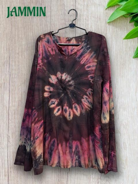 ぐるぐるタイダイクルタ ヒッピー アフリカン エスニック アジアン 長袖 < 男性ファッション ぐるぐるタイダイクルタ ヒッピー アフリカン エスニック アジアン 長袖 < 男性ファッションの