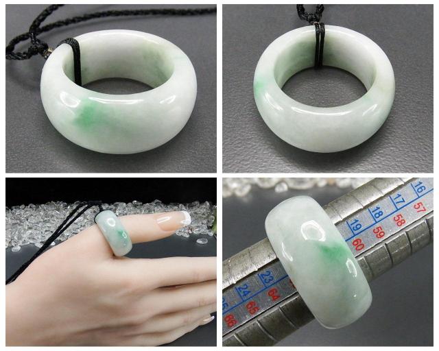 一点物緑入り3A天然石ひすい本翡翠サムリング約21号黒糸ネックレス < 女性アクセサリー/時計 一点物緑入り3A天然石ひすい本翡翠サムリング約21号黒糸ネックレス < 女性アクセサリー/時計の