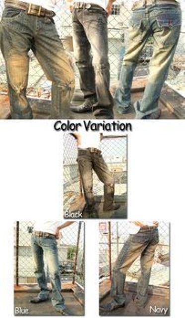 ヴィンテージウオッシュ.つかみ加工♪セミフレアデニム < 男性ファッション ヴィンテージウオッシュ.つかみ加工♪セミフレアデニム < 男性ファッションの