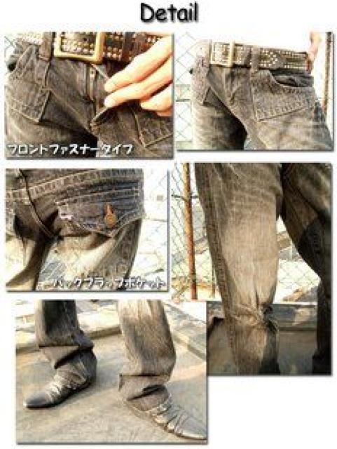 ヴィンテージウオッシュ.つかみ加工♪セミフレアデニム < 男性ファッション ヴィンテージウオッシュ.つかみ加工♪セミフレアデニム < 男性ファッションの