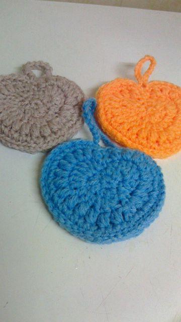 抗菌毛糸使用アクリルタワシハート形 3点セット < ペット/手芸/園芸  抗菌毛糸使用アクリルタワシハート形 3点セット  < ペット/手芸/園芸の