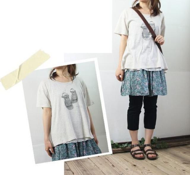 Sun valleyサンバレーやわらか天竺コットンゆったり半袖Tシャツ < 女性ファッション  Sun valleyサンバレーやわらか天竺コットンゆったり半袖Tシャツ < 女性ファッションの