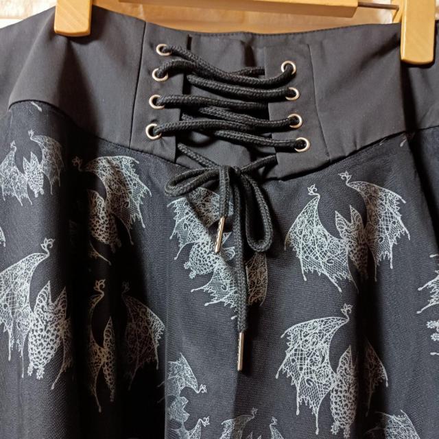 ROMWE★新品★バットプリネットレースアシメロンスカ/M < 女性ファッション  ROMWE★新品★バットプリネットレースアシメロンスカ/M < 女性ファッションの