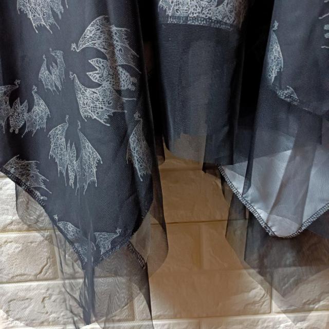 ROMWE★新品★バットプリネットレースアシメロンスカ/M < 女性ファッション  ROMWE★新品★バットプリネットレースアシメロンスカ/M < 女性ファッションの
