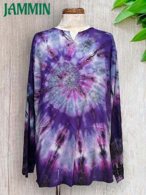 ぐるぐるタイダイクルタ サイケ ヒッピー エスニック アジアン 長袖 < 男性ファッション ぐるぐるタイダイクルタ サイケ ヒッピー エスニック アジアン 長袖 < 男性ファッションの