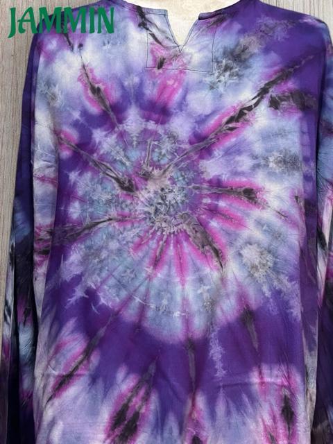 ぐるぐるタイダイクルタ サイケ ヒッピー エスニック アジアン 長袖 < 男性ファッション ぐるぐるタイダイクルタ サイケ ヒッピー エスニック アジアン 長袖 < 男性ファッションの