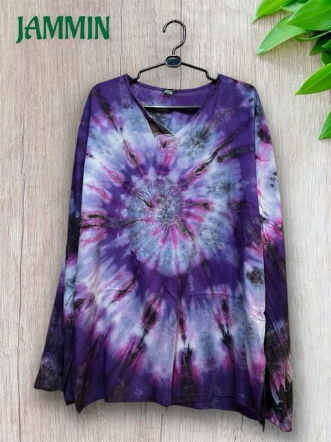 ぐるぐるタイダイクルタ サイケ ヒッピー エスニック アジアン 長袖 < 男性ファッション ぐるぐるタイダイクルタ サイケ ヒッピー エスニック アジアン 長袖 < 男性ファッションの