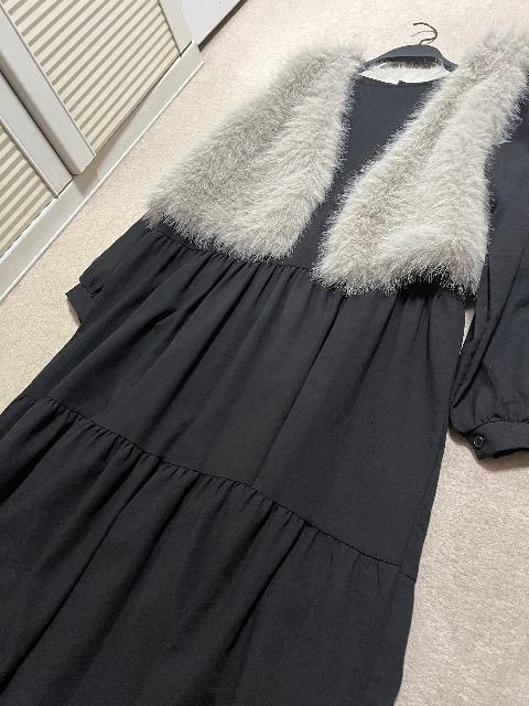 ワンピース➕ファーベストセット品 < 女性ファッション ワンピース➕ファーベストセット品 < 女性ファッションの