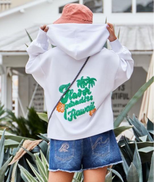 カヒコ Kahiko ハワイデザイン フード付きパーカー ウェウウェウTOP < 女性ファッション カヒコ Kahiko ハワイデザイン フード付きパーカー ウェウウェウTOP < 女性ファッションの