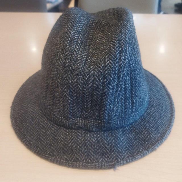 London Fog グレーウールツイード ボルサリーノハット アメリカ製 L < 男性ファッション  London Fog グレーウールツイード ボルサリーノハット アメリカ製 L  < 男性ファッションの