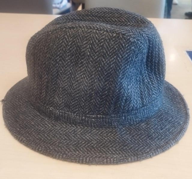 London Fog グレーウールツイード ボルサリーノハット アメリカ製 L < 男性ファッション  London Fog グレーウールツイード ボルサリーノハット アメリカ製 L < 男性ファッションの