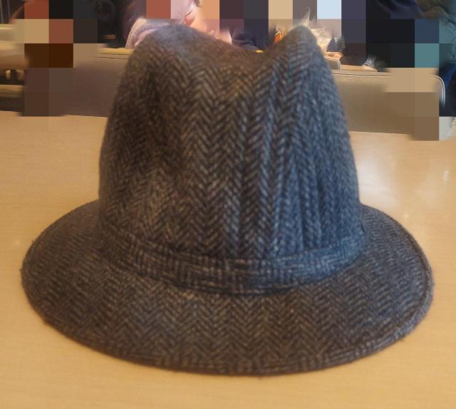 London Fog グレーウールツイード ボルサリーノハット アメリカ製 L < 男性ファッション  London Fog グレーウールツイード ボルサリーノハット アメリカ製 L < 男性ファッションの