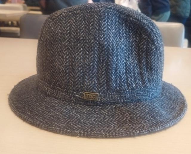 London Fog グレーウールツイード ボルサリーノハット アメリカ製 L < 男性ファッション  London Fog グレーウールツイード ボルサリーノハット アメリカ製 L < 男性ファッションの