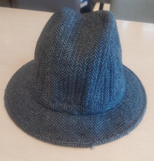London Fog グレーウールツイード ボルサリーノハット アメリカ製 L < 男性ファッション  London Fog グレーウールツイード ボルサリーノハット アメリカ製 L < 男性ファッションの