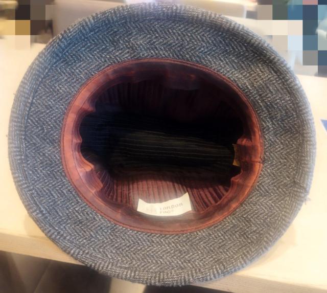 London Fog グレーウールツイード ボルサリーノハット アメリカ製 L < 男性ファッション  London Fog グレーウールツイード ボルサリーノハット アメリカ製 L < 男性ファッションの