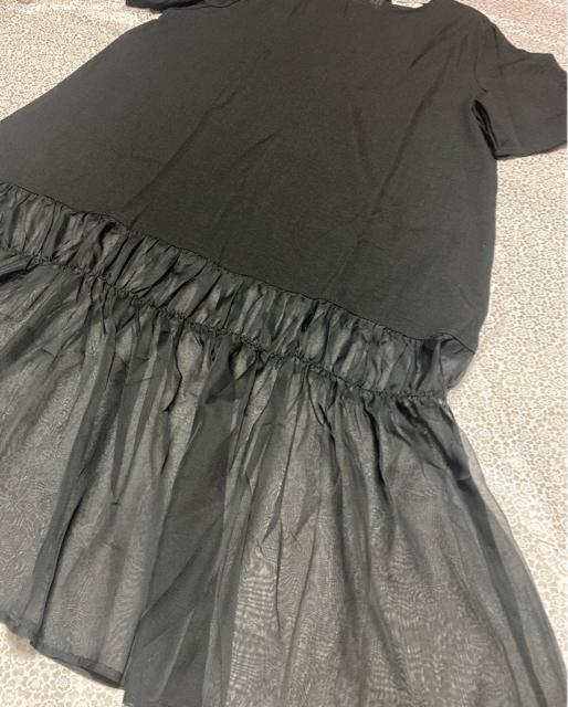 ロング丈 シースルー シフォン 切り替え フレアワンピース ブラック 大きいサイズ < 女性ファッション ロング丈 シースルー シフォン 切り替え フレアワンピース ブラック 大きいサイズ < 女性ファッションの