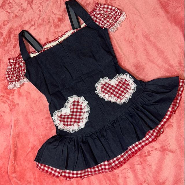 肩紐付きオフショルダー 赤白チェックフリル レース バック装飾ポケット キュートなトップス   新品未使用 < 女性ファッション  肩紐付きオフショルダー 赤白チェックフリル レース バック装飾ポケット キュートなトップス   新品未使用 < 女性ファッションの