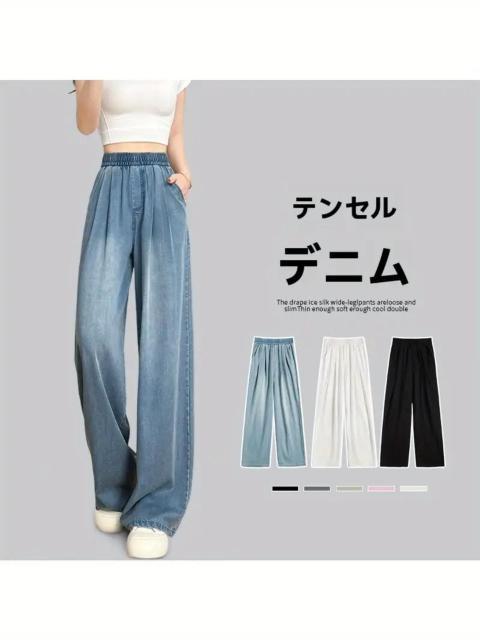 爆ヤス価格2890円★レディース デニムワイドパンツ 夏用 涼感 通気性 ストレッチウエスト日本サイズM青 < 女性ファッション 爆ヤス価格2890円★レディース デニムワイドパンツ 夏用 涼感 通気性 ストレッチウエスト日本サイズM青 < 女性ファッションの